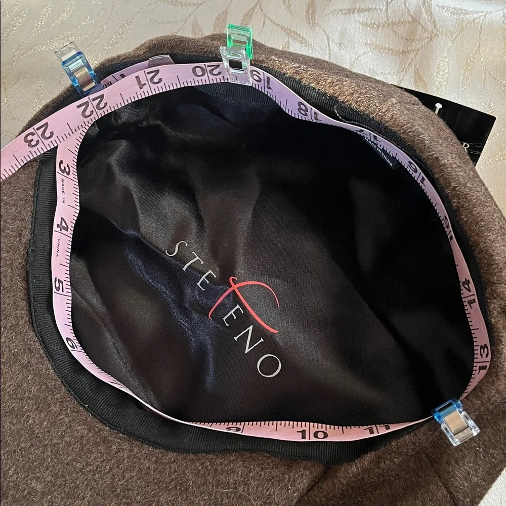Stefeno Brown Cashmere newsboy cap size Medium - Picture 10 of 11